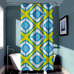 Blue Rhombus Pattern                           Shower Curtain 36  X 72  by LalyLauraFLM