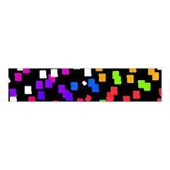 Colorful Rectangles On A Black Background                                 Velvet Scrunchie by LalyLauraFLM