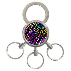 Colorful Rectangles On A Black Background                                 3-ring Key Chain by LalyLauraFLM