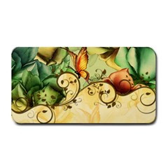 Wonderful Flowers With Butterflies, Colorful Design Medium Bar Mats by FantasyWorld7