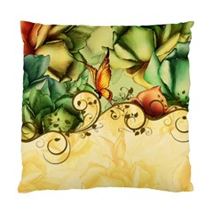 Wonderful Flowers With Butterflies, Colorful Design Standard Cushion Case (two Sides) by FantasyWorld7