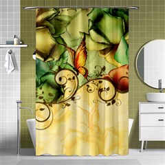 Wonderful Flowers With Butterflies, Colorful Design Shower Curtain 48  X 72  (small)  by FantasyWorld7