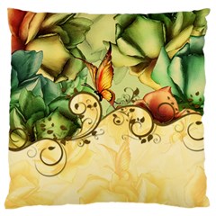 Wonderful Flowers With Butterflies, Colorful Design Standard Flano Cushion Case (one Side) by FantasyWorld7