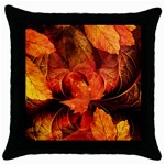 Ablaze With Beautiful Fractal Fall Colors Throw Pillow Case (Black) Front