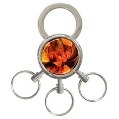 Ablaze With Beautiful Fractal Fall Colors 3-ring Key Chains by jayaprime