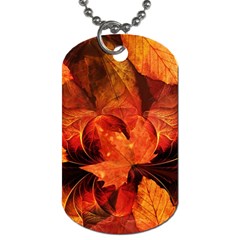 Ablaze With Beautiful Fractal Fall Colors Dog Tag (two Sides) by jayaprime