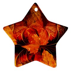 Ablaze With Beautiful Fractal Fall Colors Star Ornament (two Sides) by jayaprime