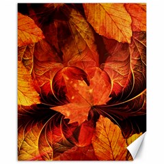 Ablaze With Beautiful Fractal Fall Colors Canvas 16  X 20   by jayaprime