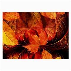 Ablaze With Beautiful Fractal Fall Colors Large Glasses Cloth by jayaprime