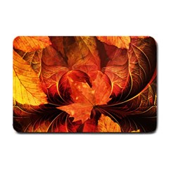 Ablaze With Beautiful Fractal Fall Colors Small Doormat  by jayaprime