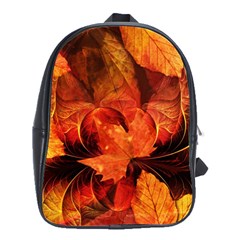 Ablaze With Beautiful Fractal Fall Colors School Bag (large) by jayaprime