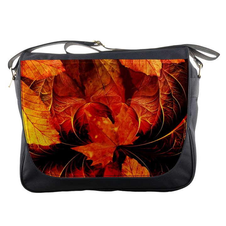 Ablaze With Beautiful Fractal Fall Colors Messenger Bags