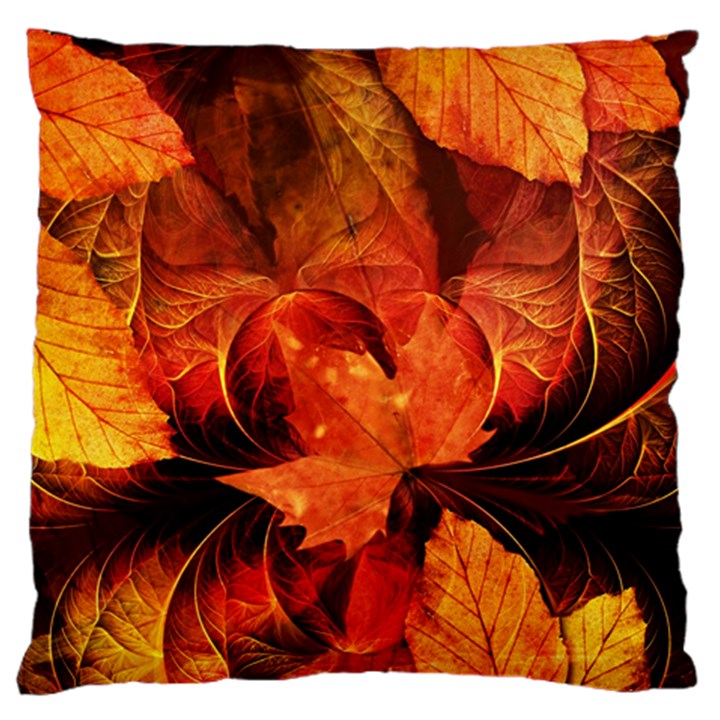 Ablaze With Beautiful Fractal Fall Colors Large Cushion Case (One Side)