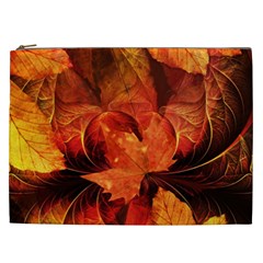 Ablaze With Beautiful Fractal Fall Colors Cosmetic Bag (xxl)  by jayaprime