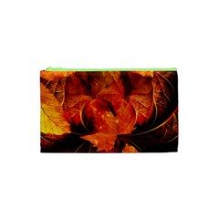 Ablaze With Beautiful Fractal Fall Colors Cosmetic Bag (xs) by jayaprime