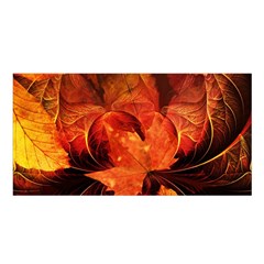 Ablaze With Beautiful Fractal Fall Colors Satin Shawl by jayaprime