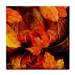 Ablaze With Beautiful Fractal Fall Colors Tile Coasters by jayaprime