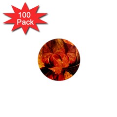 Ablaze With Beautiful Fractal Fall Colors 1  Mini Magnets (100 Pack)  by jayaprime