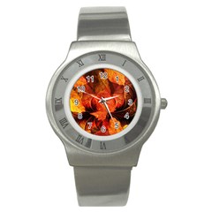 Ablaze With Beautiful Fractal Fall Colors Stainless Steel Watch by jayaprime