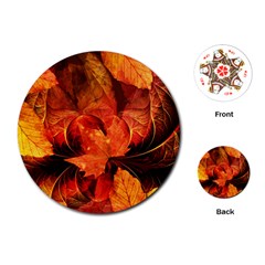 Ablaze With Beautiful Fractal Fall Colors Playing Cards (round)  by jayaprime