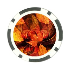 Ablaze With Beautiful Fractal Fall Colors Poker Chip Card Guard (10 Pack) by jayaprime