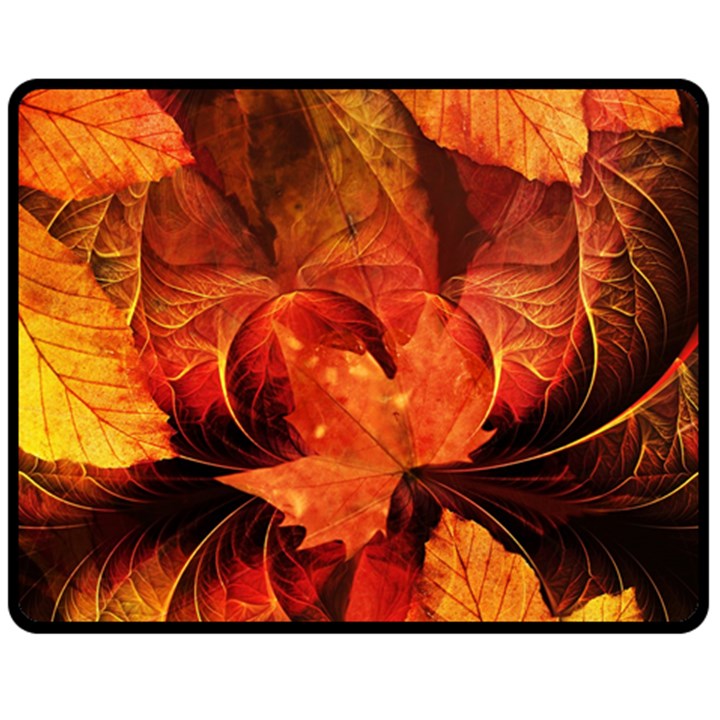 Ablaze With Beautiful Fractal Fall Colors Fleece Blanket (Medium) 