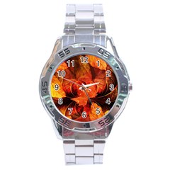 Ablaze With Beautiful Fractal Fall Colors Stainless Steel Analogue Watch by jayaprime