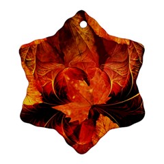 Ablaze With Beautiful Fractal Fall Colors Ornament (snowflake) by jayaprime