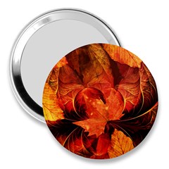 Ablaze With Beautiful Fractal Fall Colors 3  Handbag Mirrors by jayaprime