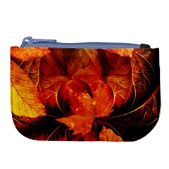 Ablaze With Beautiful Fractal Fall Colors Large Coin Purse by jayaprime