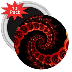 Chinese Lantern Festival For A Red Fractal Octopus 3  Magnets (10 Pack)  by jayaprime