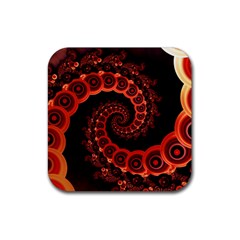 Chinese Lantern Festival For A Red Fractal Octopus Rubber Coaster (square)  by jayaprime