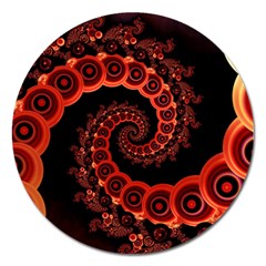 Chinese Lantern Festival For A Red Fractal Octopus Magnet 5  (round) by jayaprime