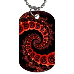 Chinese Lantern Festival For A Red Fractal Octopus Dog Tag (one Side) by jayaprime