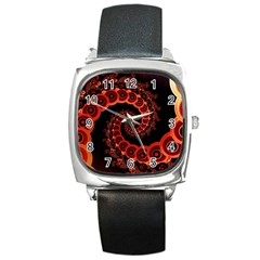 Chinese Lantern Festival For A Red Fractal Octopus Square Metal Watch by jayaprime