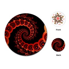 Chinese Lantern Festival For A Red Fractal Octopus Playing Cards (round)  by jayaprime