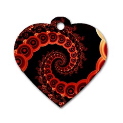 Chinese Lantern Festival For A Red Fractal Octopus Dog Tag Heart (one Side) by jayaprime