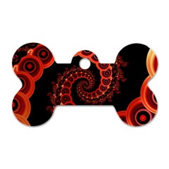 Chinese Lantern Festival For A Red Fractal Octopus Dog Tag Bone (two Sides) by jayaprime