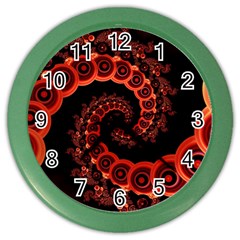 Chinese Lantern Festival For A Red Fractal Octopus Color Wall Clocks by jayaprime