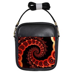 Chinese Lantern Festival For A Red Fractal Octopus Girls Sling Bags by jayaprime