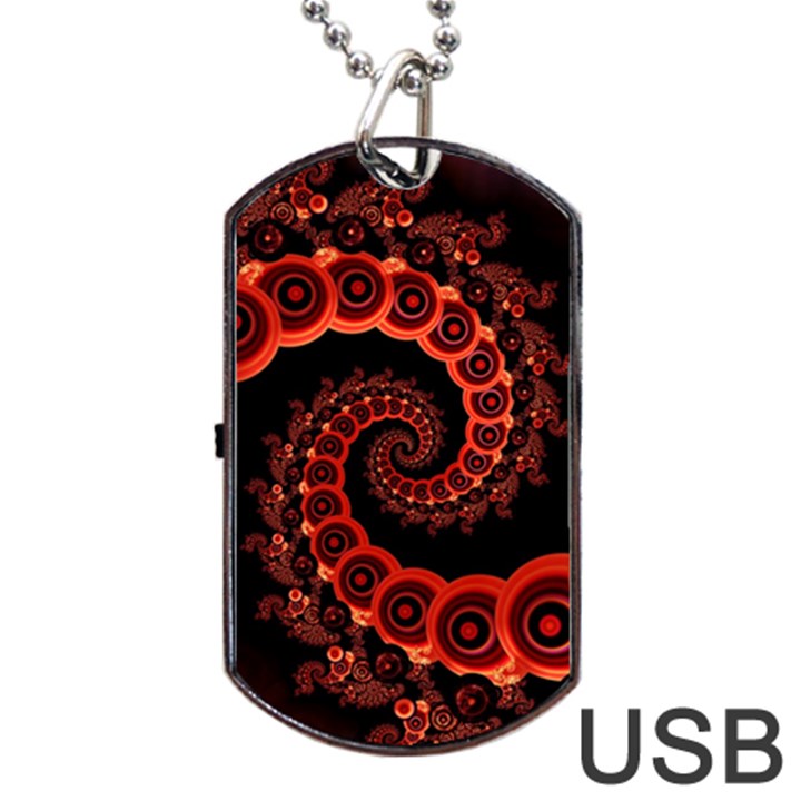 Chinese Lantern Festival For A Red Fractal Octopus Dog Tag USB Flash (Two Sides)