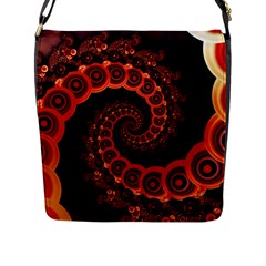 Chinese Lantern Festival For A Red Fractal Octopus Flap Messenger Bag (l)  by jayaprime