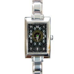 Leaf Earth And Heart Butterflies In The Universe Rectangle Italian Charm Watch by pepitasart