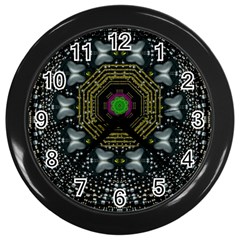 Leaf Earth And Heart Butterflies In The Universe Wall Clocks (black) by pepitasart