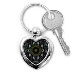 Leaf Earth And Heart Butterflies In The Universe Key Chains (heart)  by pepitasart