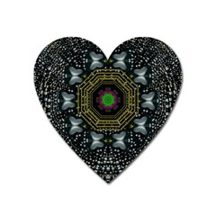 Leaf Earth And Heart Butterflies In The Universe Heart Magnet by pepitasart