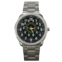 Leaf Earth And Heart Butterflies In The Universe Sport Metal Watch by pepitasart