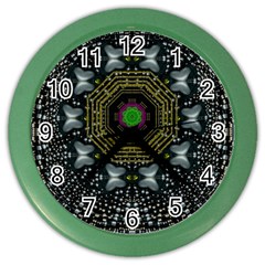 Leaf Earth And Heart Butterflies In The Universe Color Wall Clocks by pepitasart