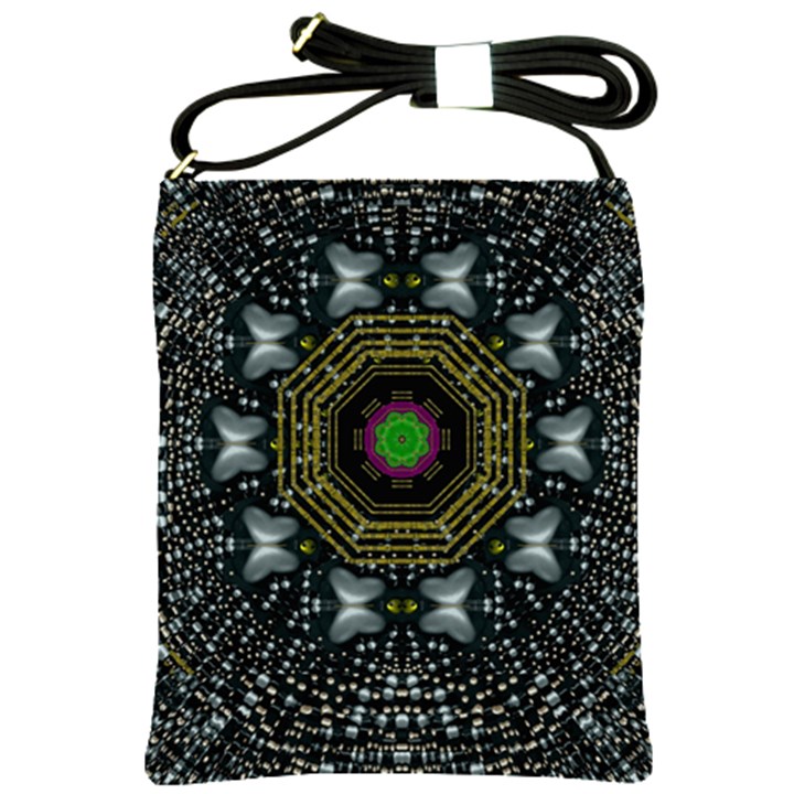 Leaf Earth And Heart Butterflies In The Universe Shoulder Sling Bags