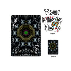 Leaf Earth And Heart Butterflies In The Universe Playing Cards 54 (mini)  by pepitasart